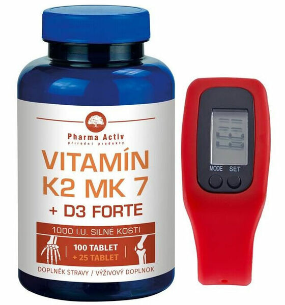 Pharma Activ Vitamín K2 MK 7 + D3 Forte 125 tablet + Fitness náramek porovnat ceny