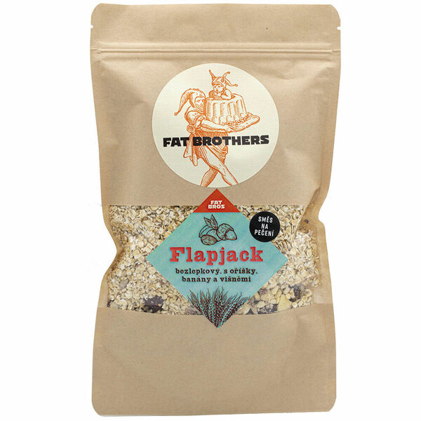 FAT BROTHERS Flapjack s oříšky, semínky, banánem a višněmi v pytlíku 270 g porovnat ceny