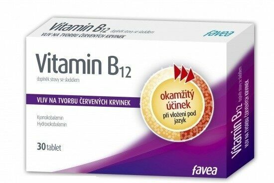Favea  Vitamín B12 30 tablet porovnat ceny