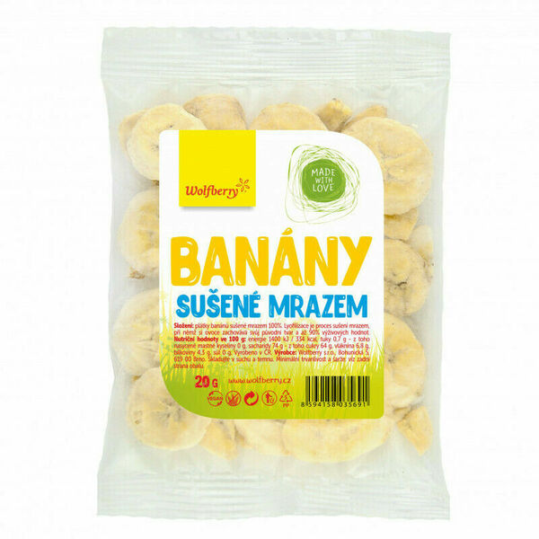 Wolfberry Banány lyofilizované 20g porovnat ceny
