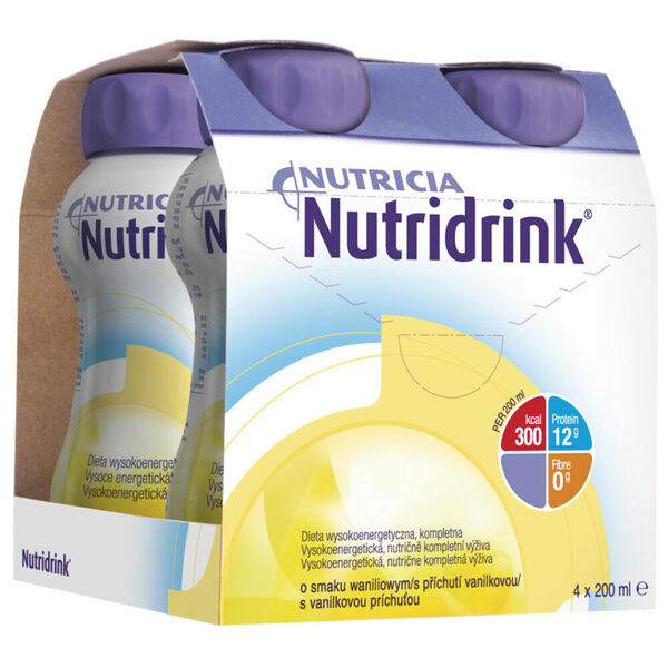 NUTRIDRINK S vanilkovou příchutí 4 x 200 ml porovnat ceny