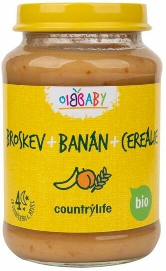 Country Life Příkrm broskev, banán, cereálie BIO 190g porovnat ceny