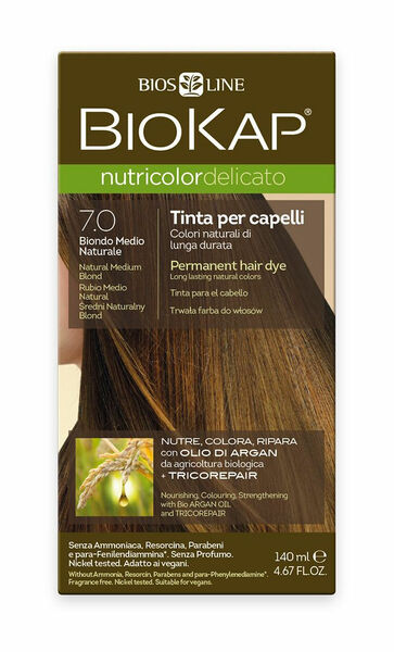 BIOKAP Nutricolor Delicato 7.0 Blond přírodní střední barva na vlasy 140 ml porovnat ceny