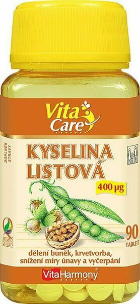VitaHarmony Kyselina listová 400μg 90 tablet porovnat ceny