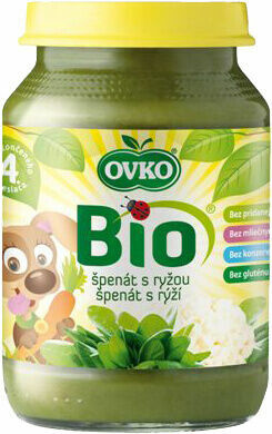 OVKO Bio špenát s rýží 190g porovnat ceny