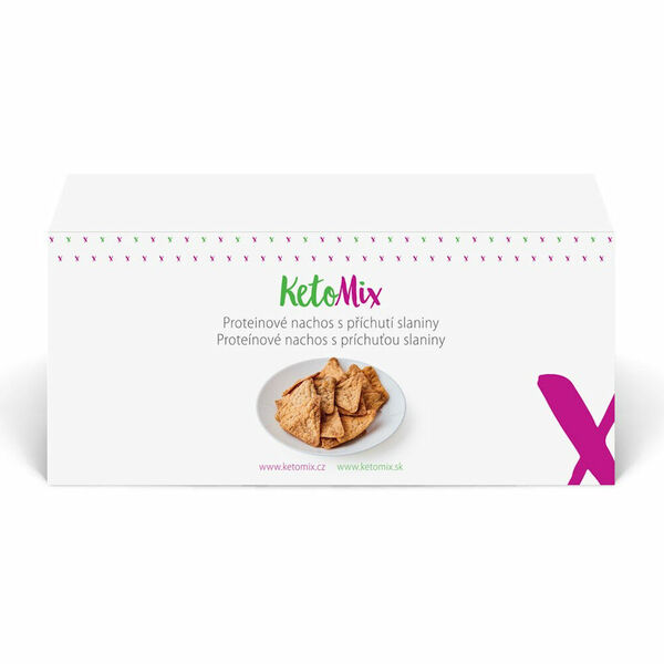 KETOMIX Proteinové nachos s příchutí slaniny 4 porce porovnat ceny