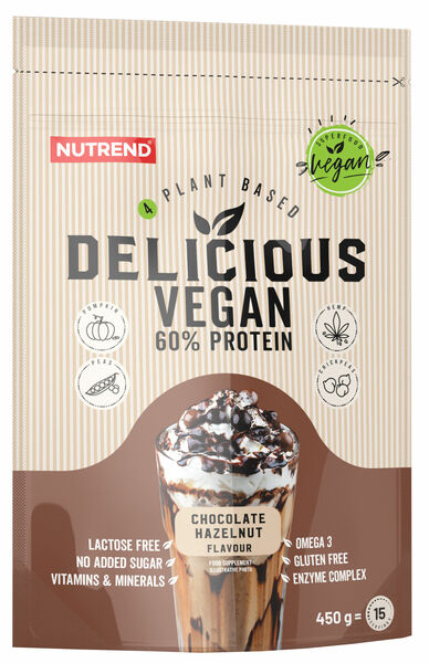 Nutrend Delicious Vegan 60% Protein čokoláda-oříšek 450g porovnat ceny