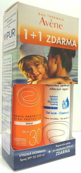 AVENE Spray SPF30 200ml + Lait repar 200ml porovnat ceny