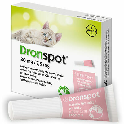 Dronspot 30mg/7.5mg Malé kočky spot-on 2x 0,35ml porovnat ceny