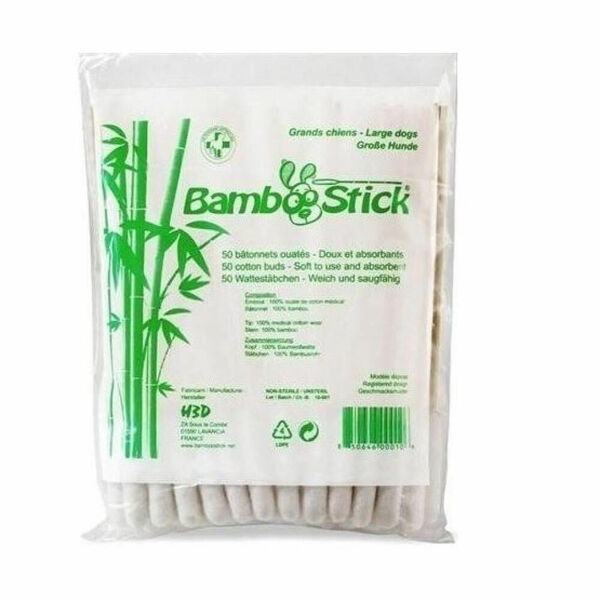 Tyčinky vatové BambooStick pro čištění uší psů 50ks porovnat ceny