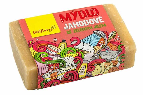 Wolfberry Mýdlo jahodové se zeleným jílem 90g porovnat ceny