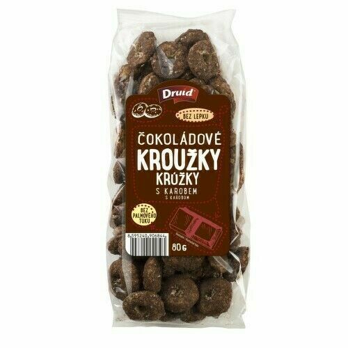 Kroužky čokoládové s karobem DRUID 80g porovnat ceny