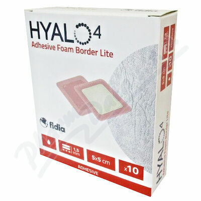 HYALO4 SILICONE ADHESIVE BORDER LITE FOAM DRESSING 5 X 5 CM ODLEHČENÉ ADHEZIVNÍ PĚNOVÉ KRYTÍ SE SILIKONEM A LE porovnat ceny