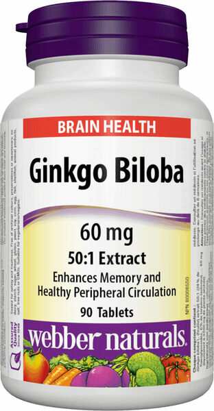 Webber Naturals Ginkgo Biloba 60mg 90 tablet porovnat ceny