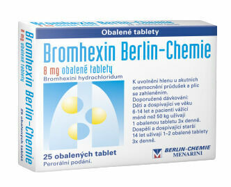 Bromhexin 8 Berlin-Chemie 8mg 25 obalených tablet porovnat ceny