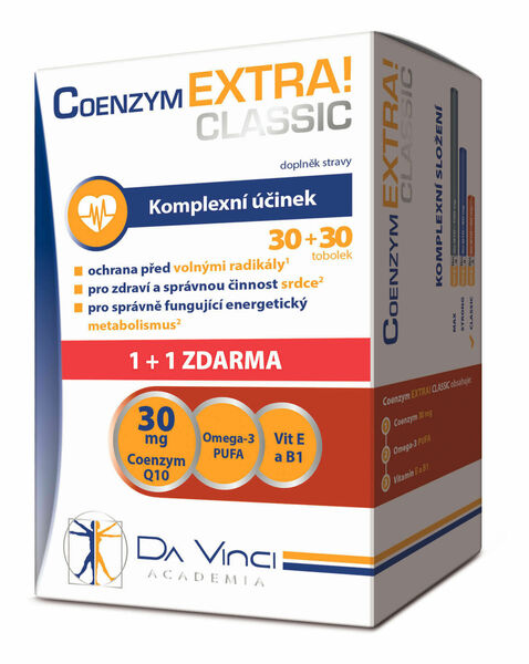 Coenzym EXTRA! Classic 30 mg DaVinci tobolky 30 + 30 ZDARMA porovnat ceny