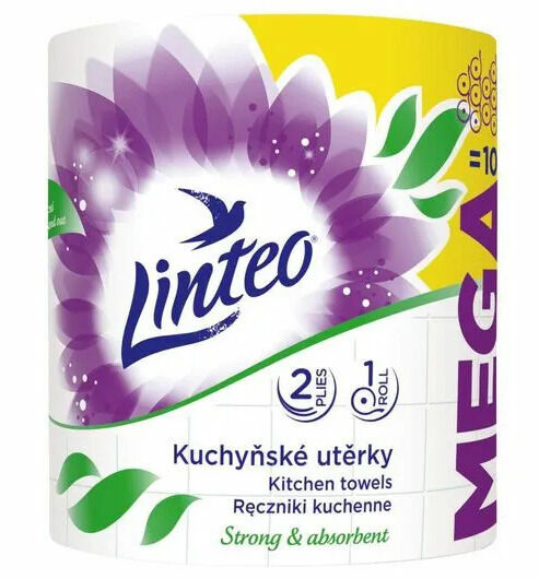 Linteo Kuchyňské utěrky Mega bílé 2vrtsvé 1role porovnat ceny