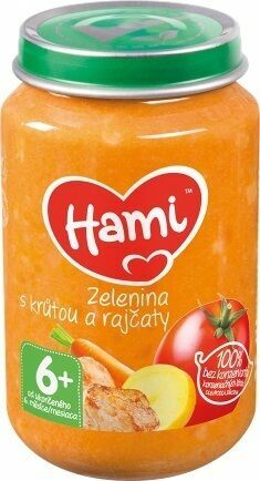 Hami příkrm Zelenina s krůtou a rajčaty od uk. 6. měsíce 200g porovnat ceny