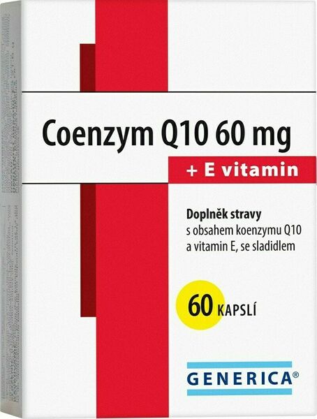 Generica Coenzym Q10 60mg + E vitamin 60 kapslí porovnat ceny