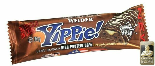 Weider, Yippie! Low Sugar High Protein 36%, 45 g, Cookie-DuoChoc porovnat ceny
