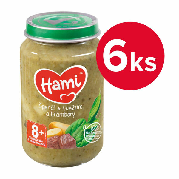 Hami Špenát s hovězím a brambory 8m+ 6x200 g porovnat ceny