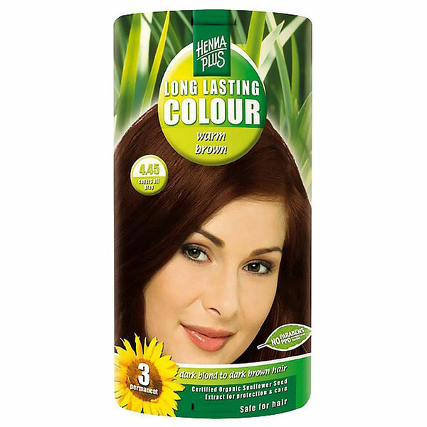 HENNA PLUS Přírodní barva na vlasy HŘEJIVĚ HNĚDÁ 4.45 100 ml porovnat ceny