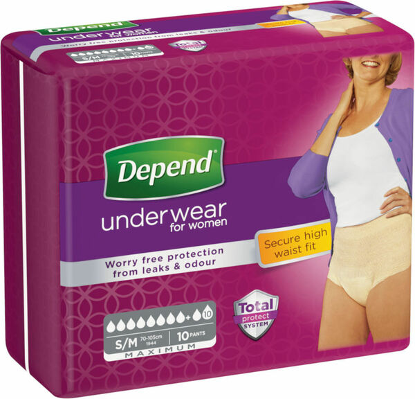 Inkontinenční kalhotky DEPEND Maximum S/M pro ženy 10ks porovnat ceny