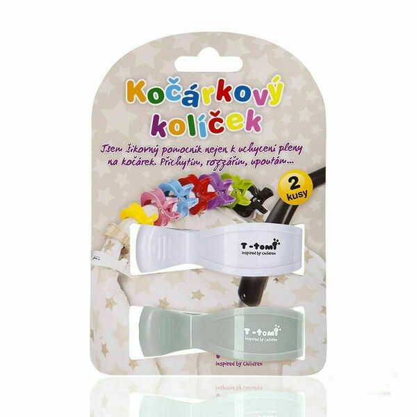 T-tomi Kočárkový kolíček 2 ks bílý + šedý porovnat ceny