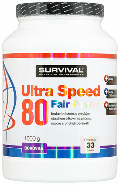 Survival Nutrition Ultra Speed 80 Fair Power borůvka 1000g porovnat ceny