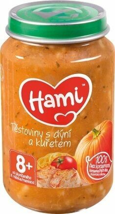 Hami příkrm Těstoviny s dýní a kuřetem od uk. 8. měsíce 200g porovnat ceny