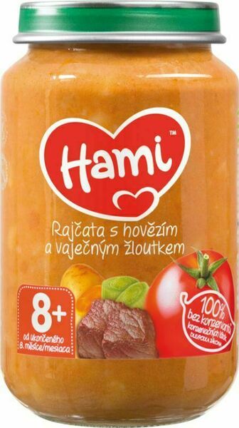 Hami příkrm Rajčata s hovězím a vaječným žloutkem od uk. 8. měsíce 200g porovnat ceny