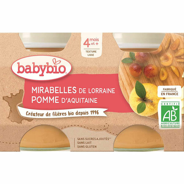 BABYBIO Mirabelky jablko 2x130 g porovnat ceny