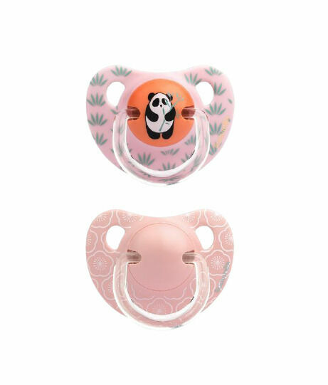 Suavinex Šidítko anatomické silikon 6-18m - Růžová panda 2ks porovnat ceny