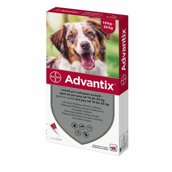 ADVANTIX Spot-on pro psy 10-25 kg 1x2,5 ml porovnat ceny