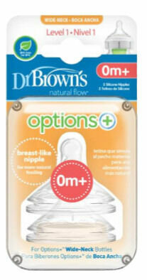 Dr. Brown's  Dr.Brown's Náhradní silikonové savičky pro kojenecké láhve options + WIDE-NECK stupeň 1,2 ks porovnat ceny