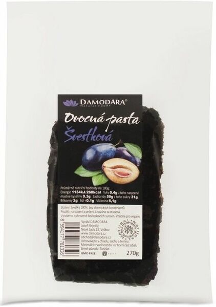 Damodara Ovocná pasta švestková 270g porovnat ceny