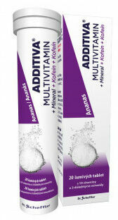 Additiva Multivitamin+Mineral+Kofein ANANAS šumivé tablety 20 ks porovnat ceny