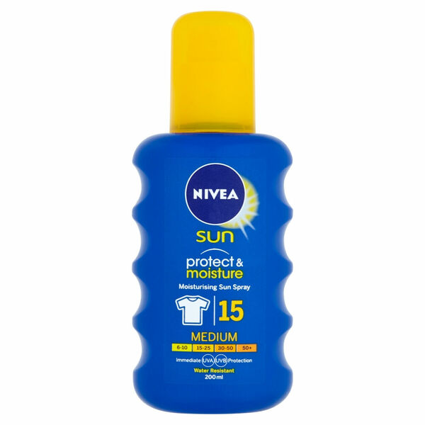 NIVEA Sun Protect & Moisture Sprej na opalování OF 15 200 ml porovnat ceny