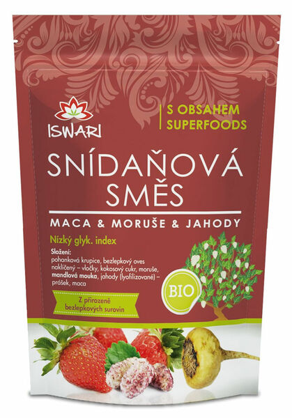 Iswari BIO Snídaňová směs maca-moruše-jahoda 300 g porovnat ceny