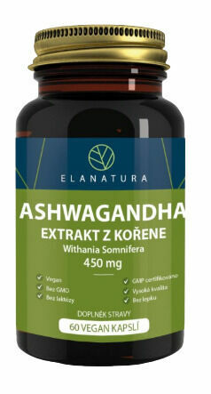 Elanatura Ashwagandha extrakt z kořene (ašvaganda) 450mg, 60 vegan kapslí porovnat ceny