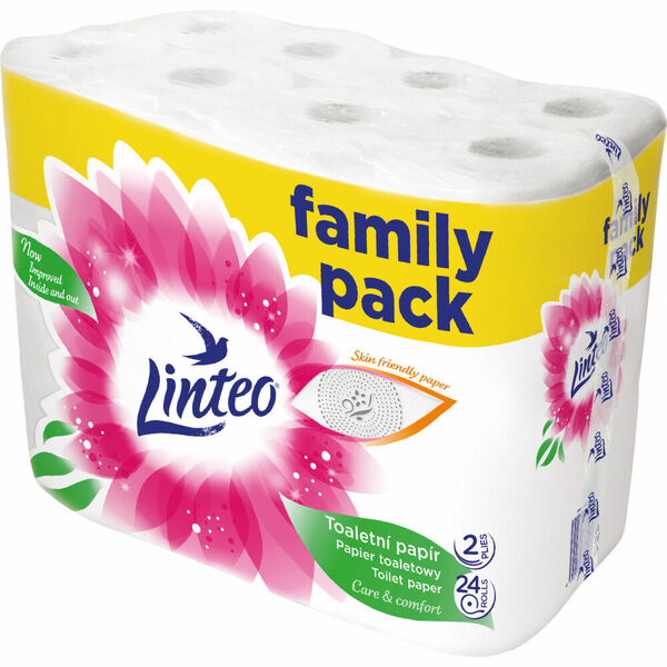 Linteo Toaletní papír family pack 2vrstvý 19m100% celuloza 24 rolí porovnat ceny