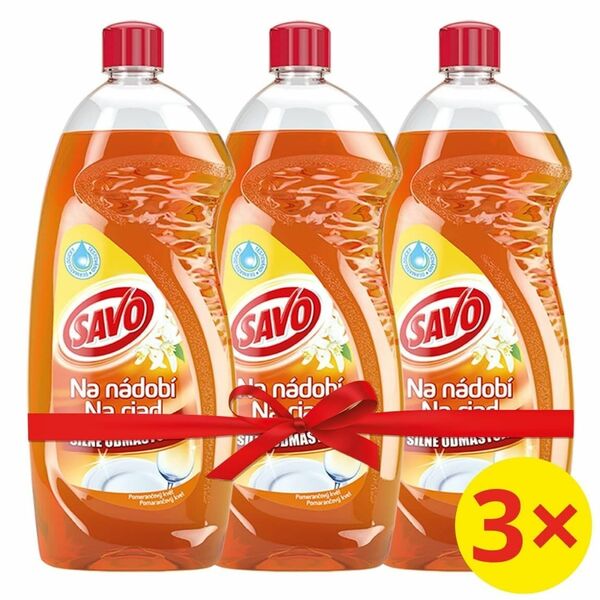 Savo Přípravek na mytí nádobí Pomeranč 3x1l porovnat ceny