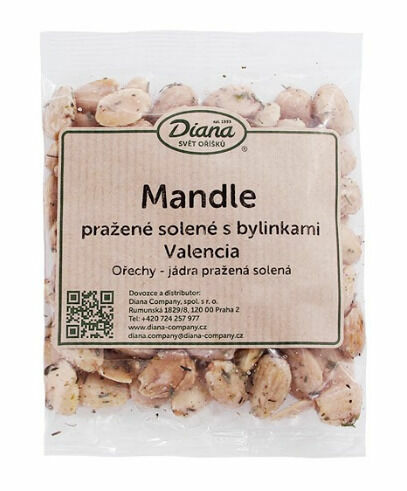 Diana Company Mandle pražené solené s bylinkami Valencia vakuum 1kg porovnat ceny