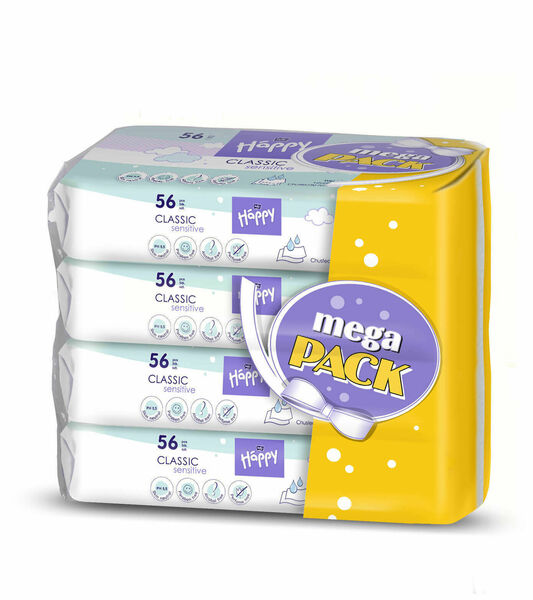 Bella Happy  Happy Classic Sensitive čistící ubrousky á 4x 56ks porovnat ceny