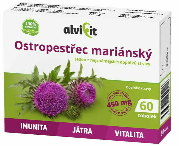 Alvifit  Ostropestřec mariánský 450mg 60 tobolek porovnat ceny