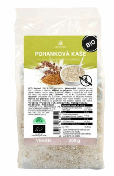 Allnature  Pohanková kaše bez lepku BIO 200g porovnat ceny