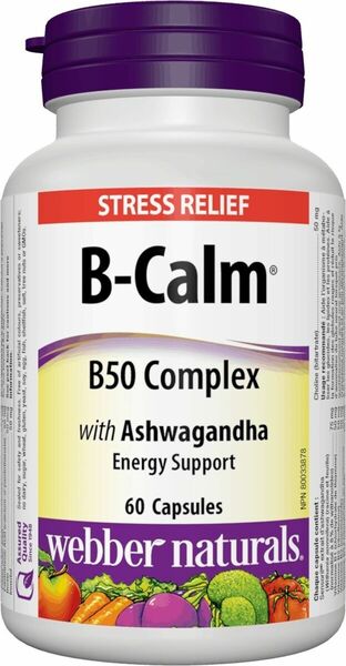 Webber Naturals B-Calm B50 Complex s Ashwagandou 60 kapslí porovnat ceny