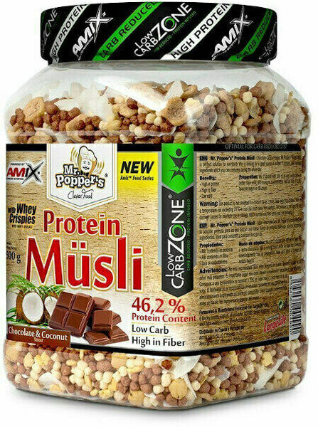 AMIX Mr. Popper ´s Protein Müsli, Čokoláda-kokos, 500g porovnat ceny