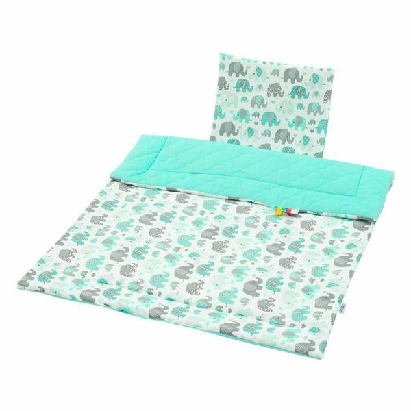 Oboustranný Set z Velvet do kočárku New Baby sloni mátový porovnat ceny