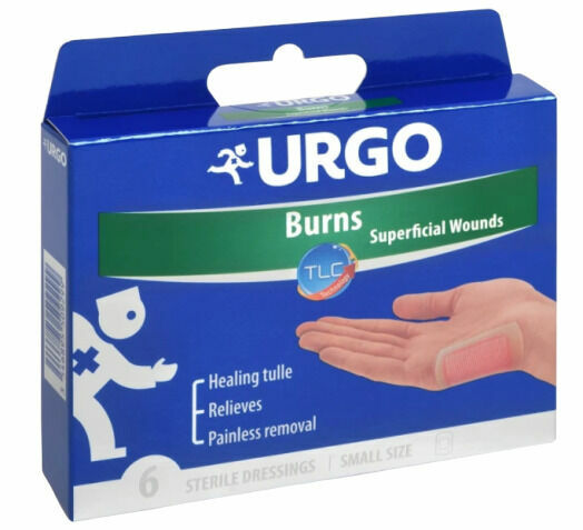 URGO Burns Na popáleniny lipidokol.nápl 5x7cm 6ks porovnat ceny